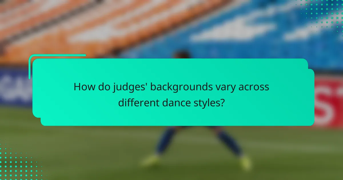 How do judges' backgrounds vary across different dance styles?