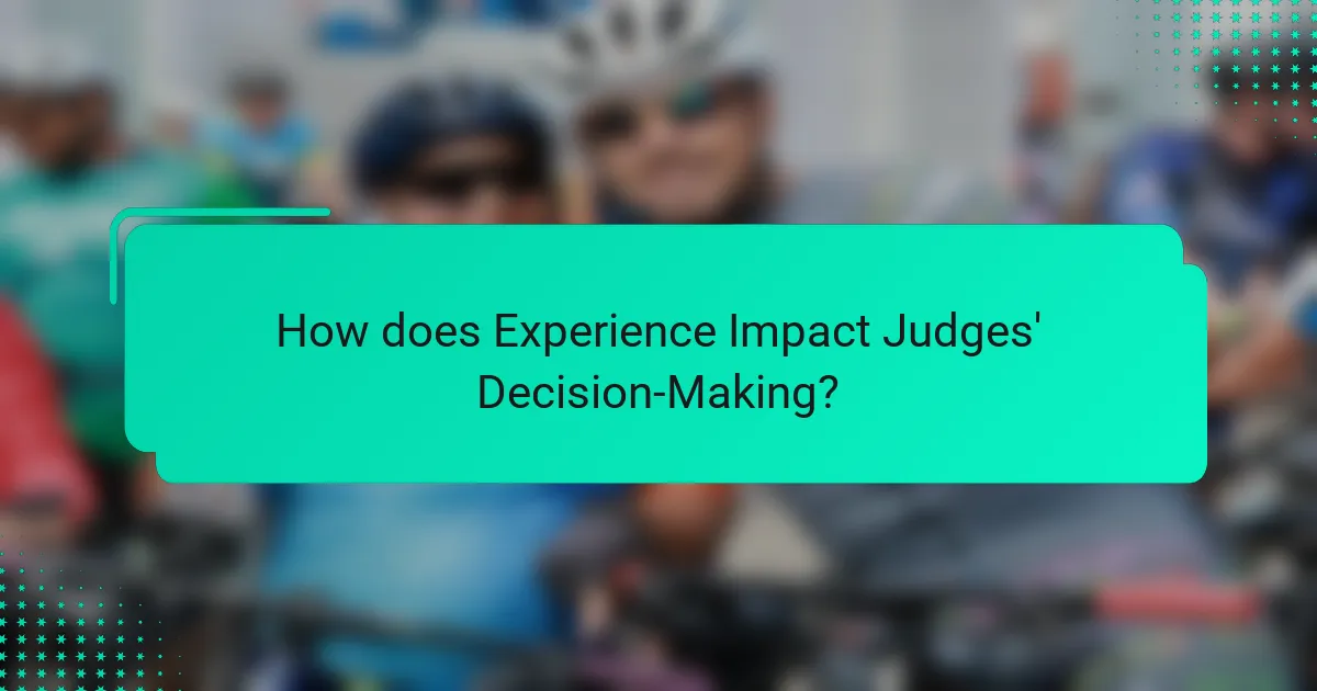 How does Experience Impact Judges' Decision-Making?