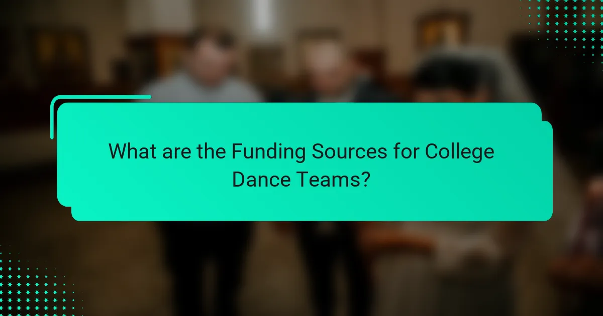 What are the Funding Sources for College Dance Teams?