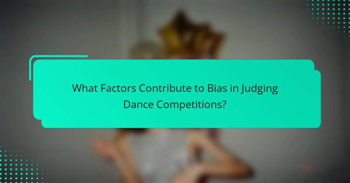 What Factors Contribute to Bias in Judging Dance Competitions?