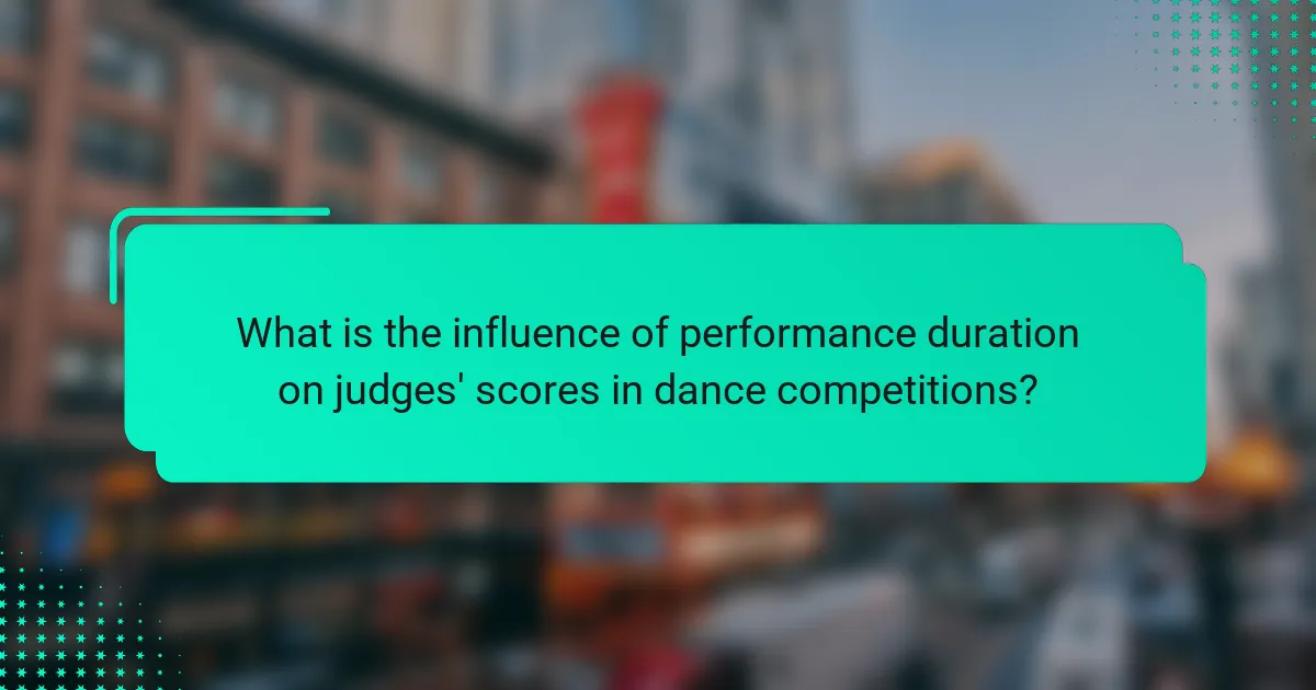 What is the influence of performance duration on judges' scores in dance competitions?