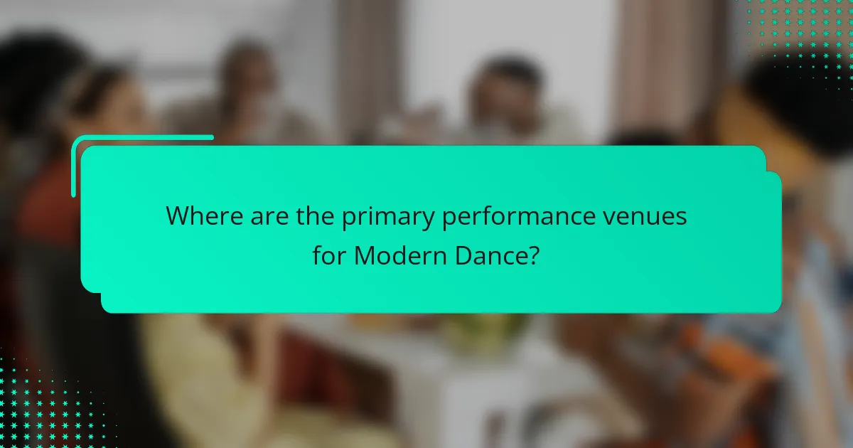 Where are the primary performance venues for Modern Dance?