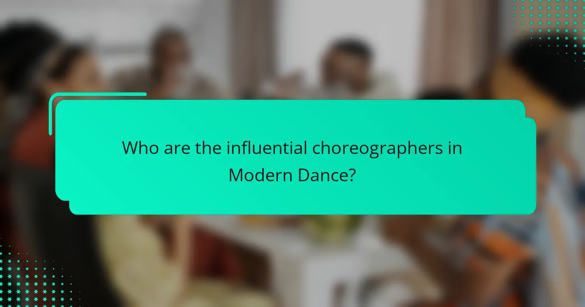 Who are the influential choreographers in Modern Dance?